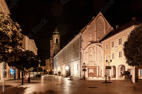 Night view of the city of Szekesfehervar in Hungary © Nikolay