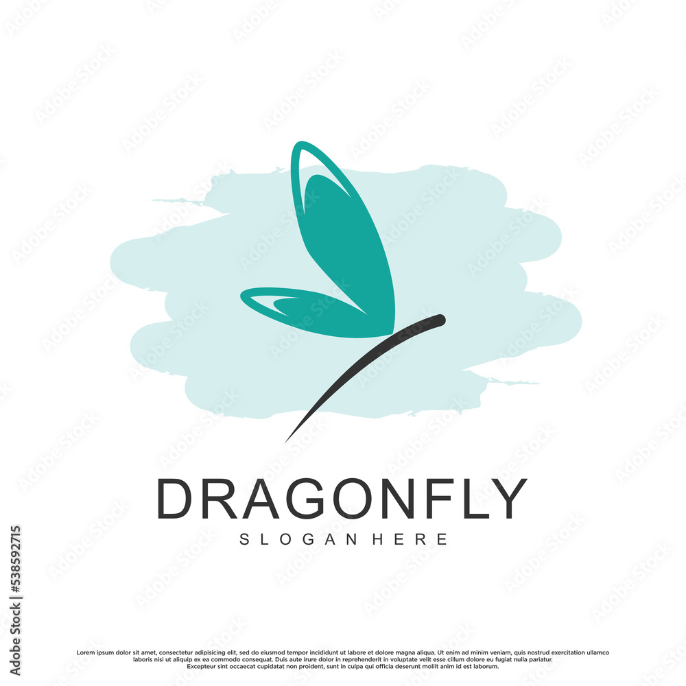 Minimalist icon butterfly or dragonfly logo design with unique concept Premium Vector