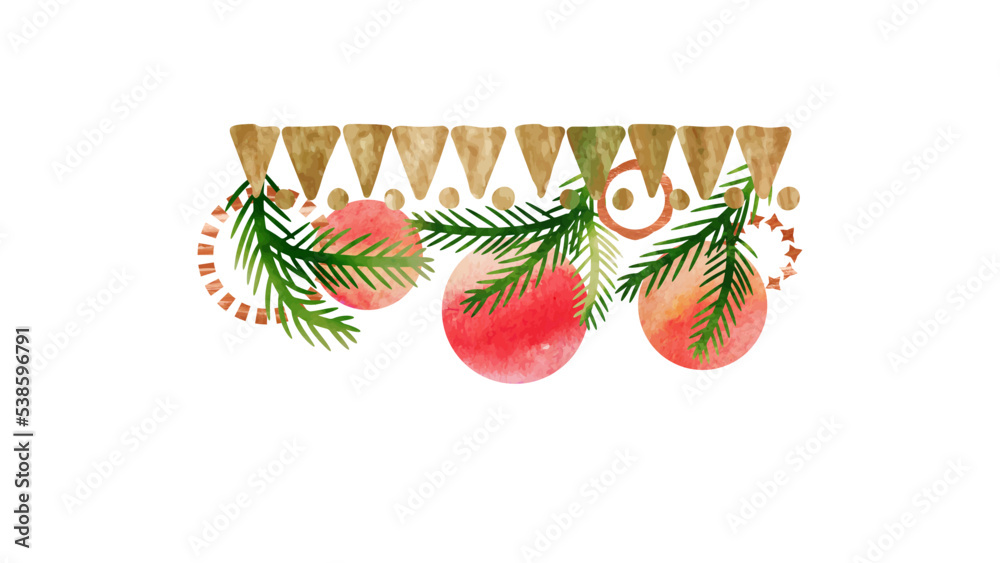 illustration of a christmas tree with balls