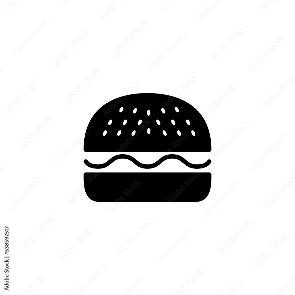 Burger icon vector illustration. burger sign and symbol. hamburger Burger icon vector illustration. burger sign and symbol. hamburger