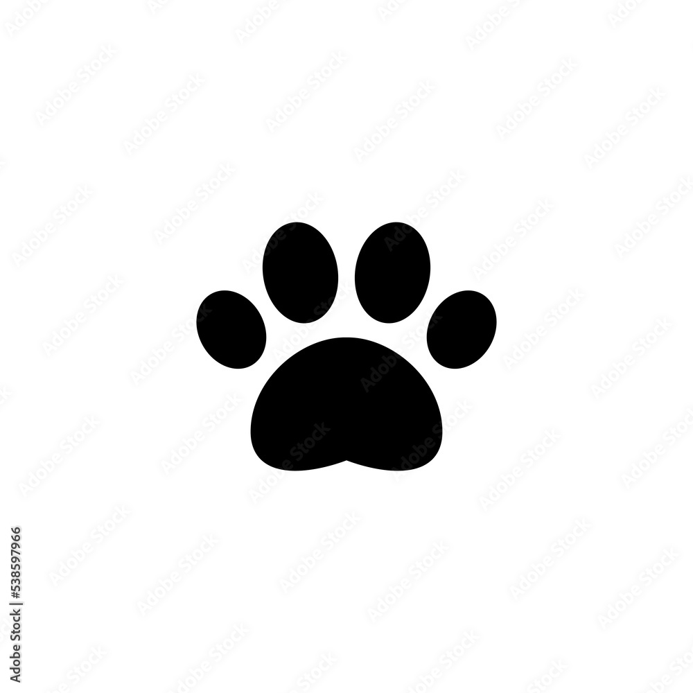 Paw icon vector illustration. paw print sign and symbol. dog or cat paw Paw icon vector illustration. paw print sign and symbol. dog or cat paw