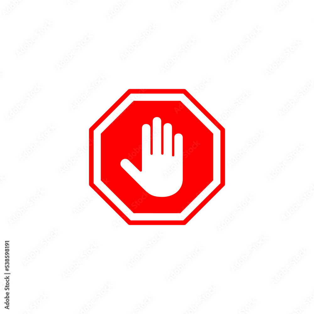 Stop icon vector illustration. stop road sign. hand stop sign and symbol. Do not enter stop red sign with hand Stop icon vector illustration. stop road sign. hand stop sign and symbol. Do not enter stop red sign with hand