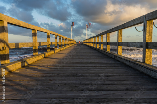 wooden bridge over river