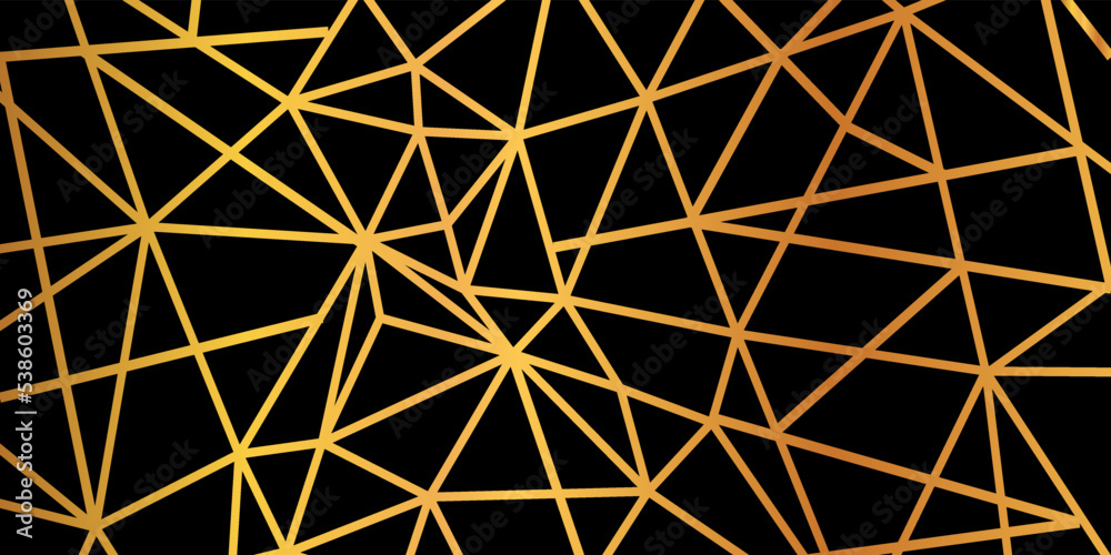Gold foil wire triangles geometric seamless mosaic repeat pattern background - for stock Gold foil wire triangles geometric seamless mosaic repeat pattern background - for stock