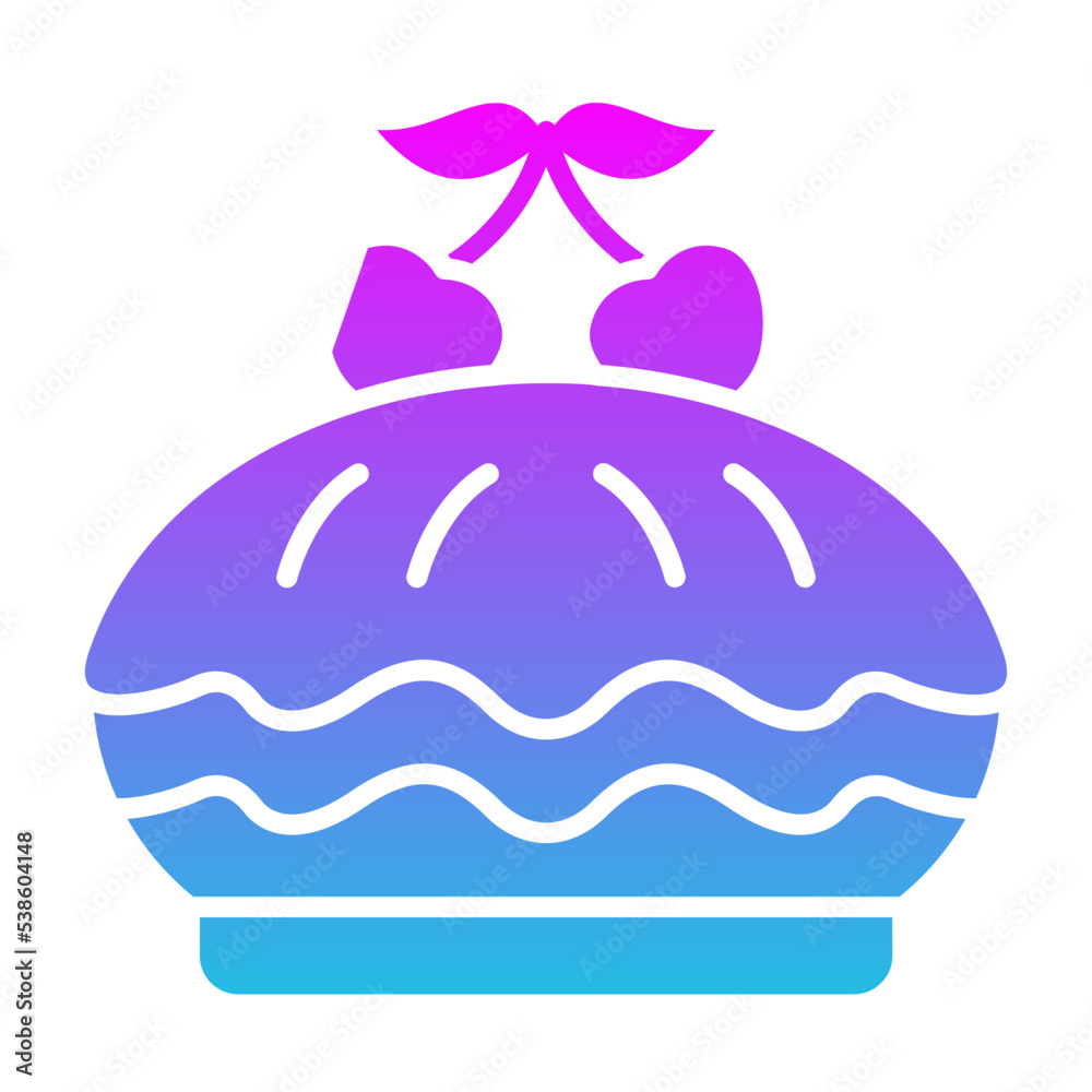 Cherry Pie Glyph Gradient Icon Cherry Pie Glyph Gradient Icon