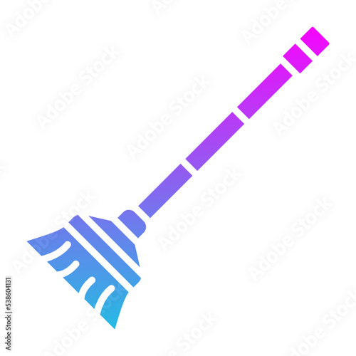 Broom Glyph Gradient Icon