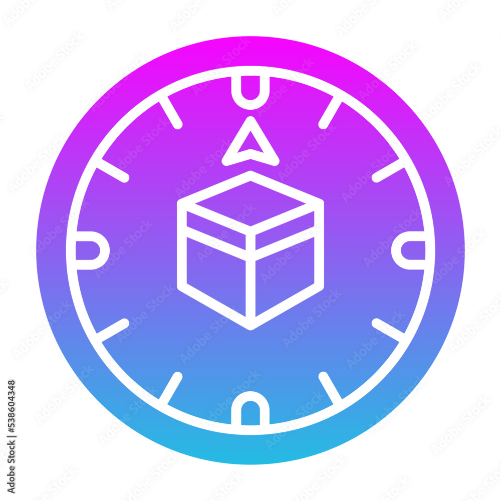 Qibla Glyph Gradient Icon Qibla Glyph Gradient Icon