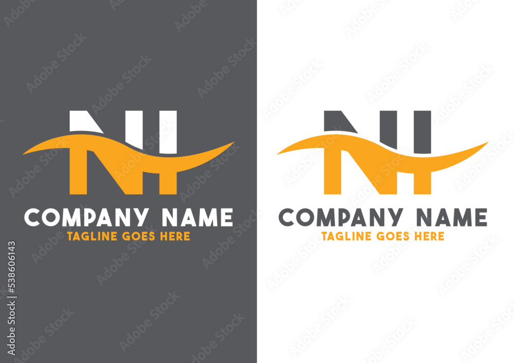 Letter NI logo design vector template, NI logo Stock Vector | Adobe Stock