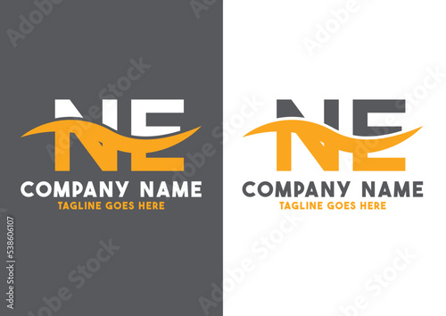 Letter NE logo design vector template, NE logo