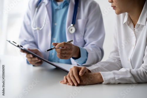 Doctors have conversations with patients while discussing and explaining symptoms or counseling diagnosis health and consult treatment of disease, healthcare, and assistance concept.