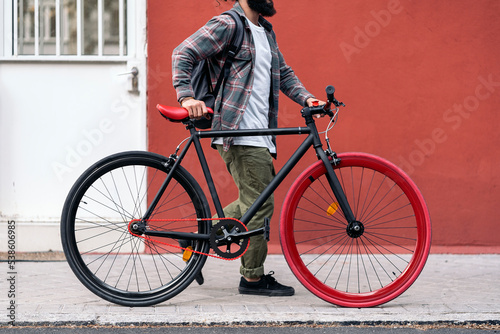 Fototapeta Naklejka Na Ścianę i Meble -  Man Riding Cool Bike