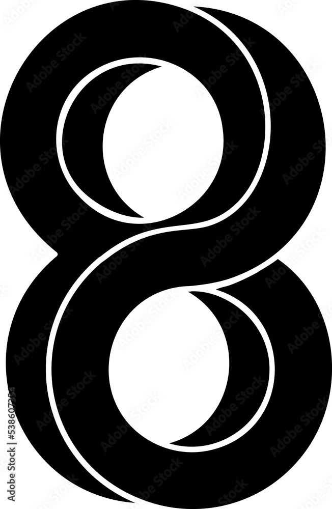 Impossible shape numbers font 8 . Impossible shape numbers font 8 .