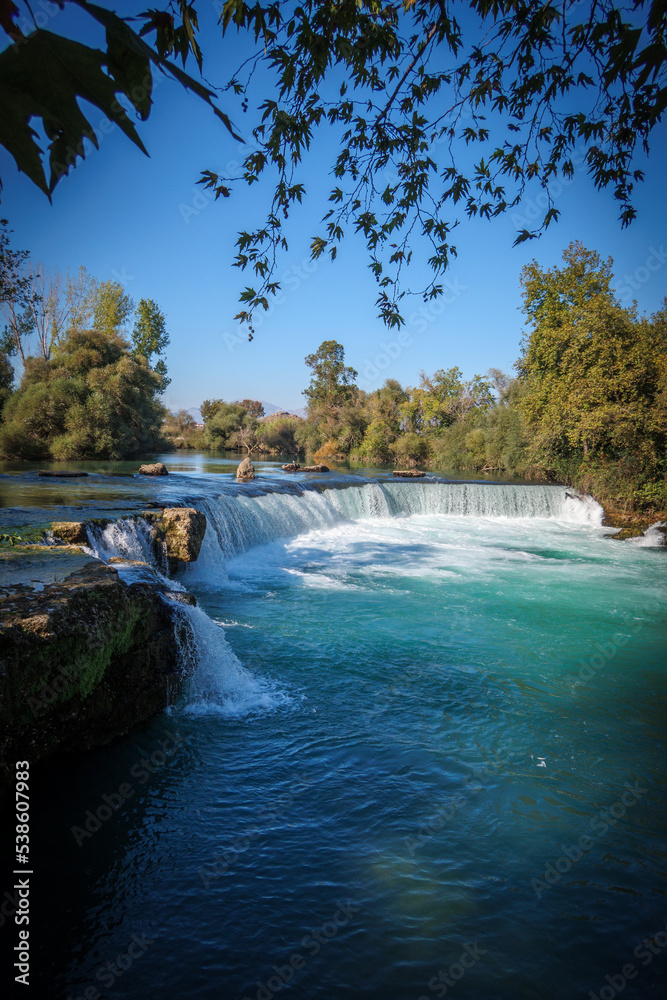 the waterfalls of Manavgat in Turkey with beautiful weather the waterfalls of Manavgat in Turkey with beautiful weather