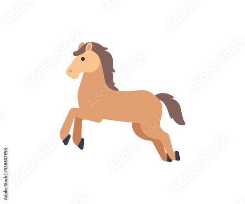 Running horse vector isolated icon. Horse emoji illustration.