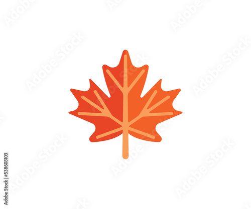 Maple Tree Leaf Vector Isolated Emoticon. Maple Leaf Icon