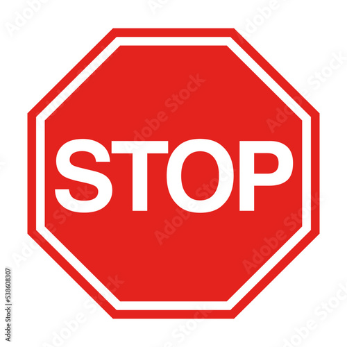 vector illustration of isolated red stop sign 