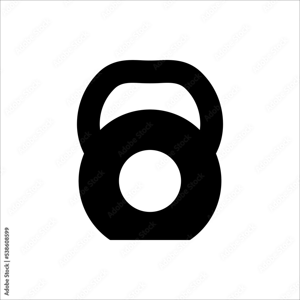 Kettlebell vector icon on white background Kettlebell vector icon on white background