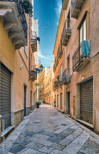 Fototapeta Naklejka Na Ścianę i Meble -  Trapani on Sicily small streets and buildings in Italy
