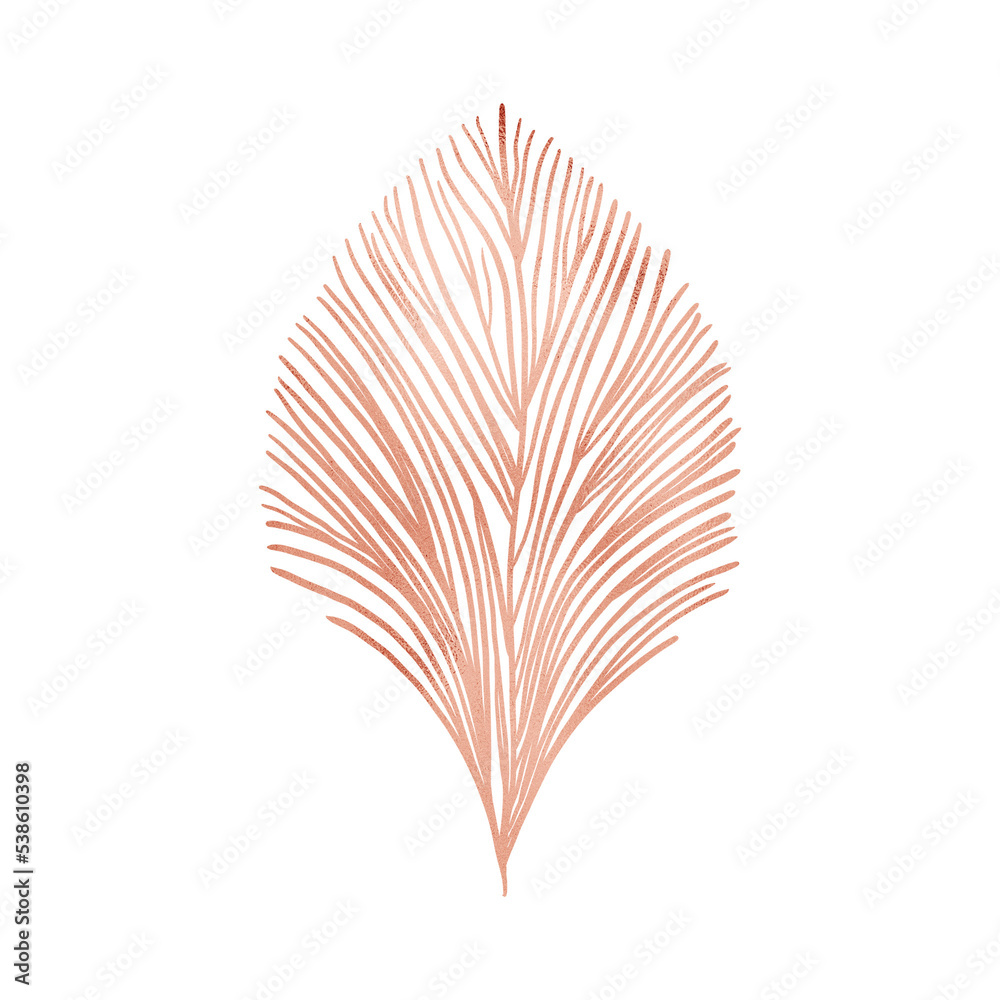 Copper Glowing Leaf Outlined