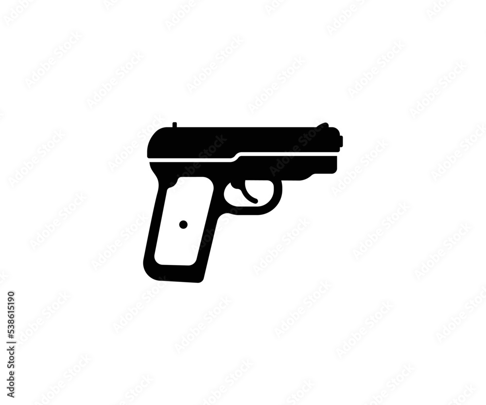 Pistol vector isolated icon. Pistol emoji illustration. Pistol vector