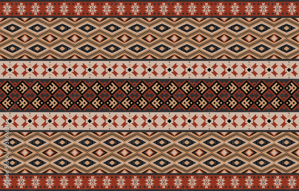 Tribal indian seamless pattern. Color mexican, aztec and maya ornament, ethnic stylish fabric geometric print wallpaper texture set. Unique folk, national culture collection,
wrap, carpet, wallpaper