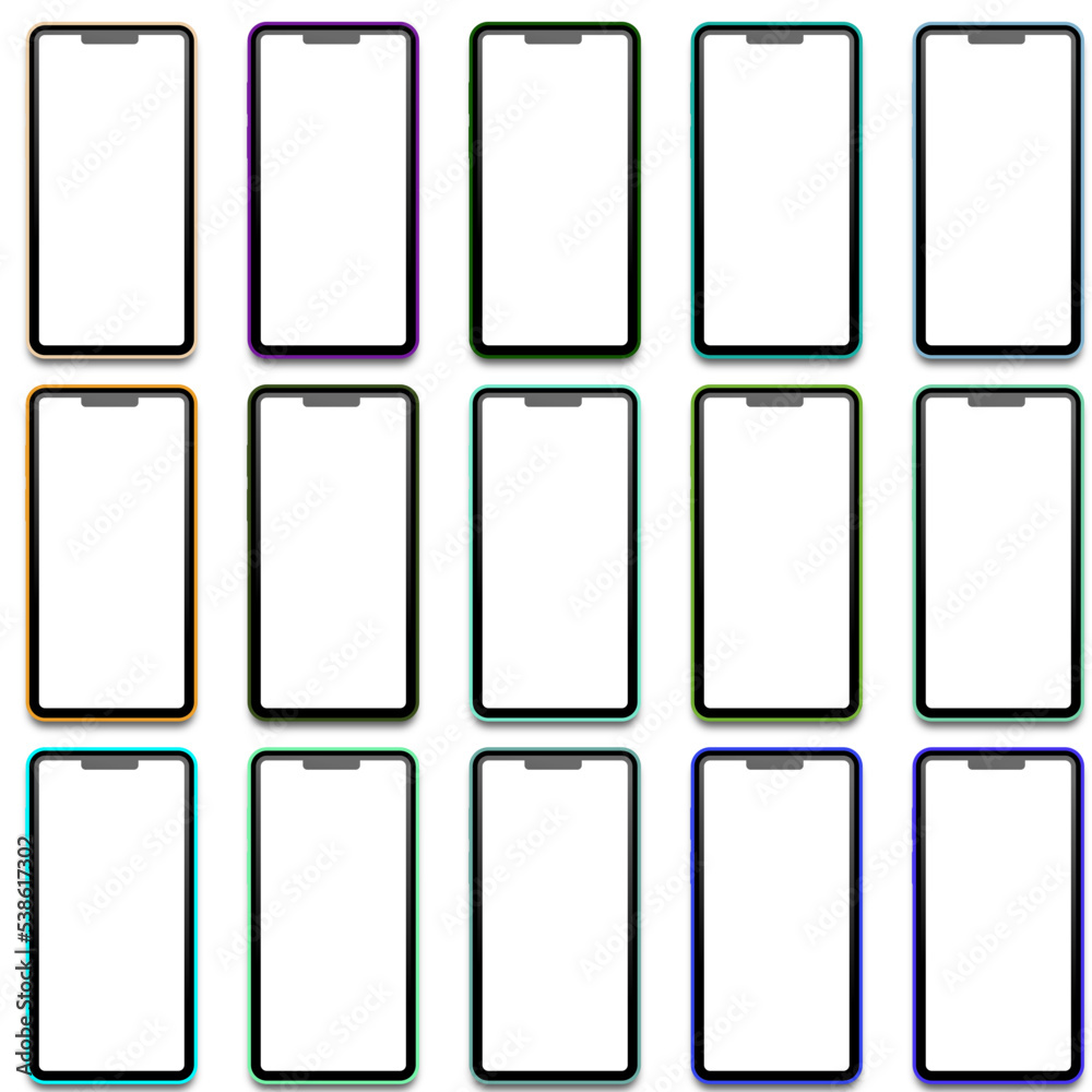 set of mobile phones vector art set of mobile phones vector art