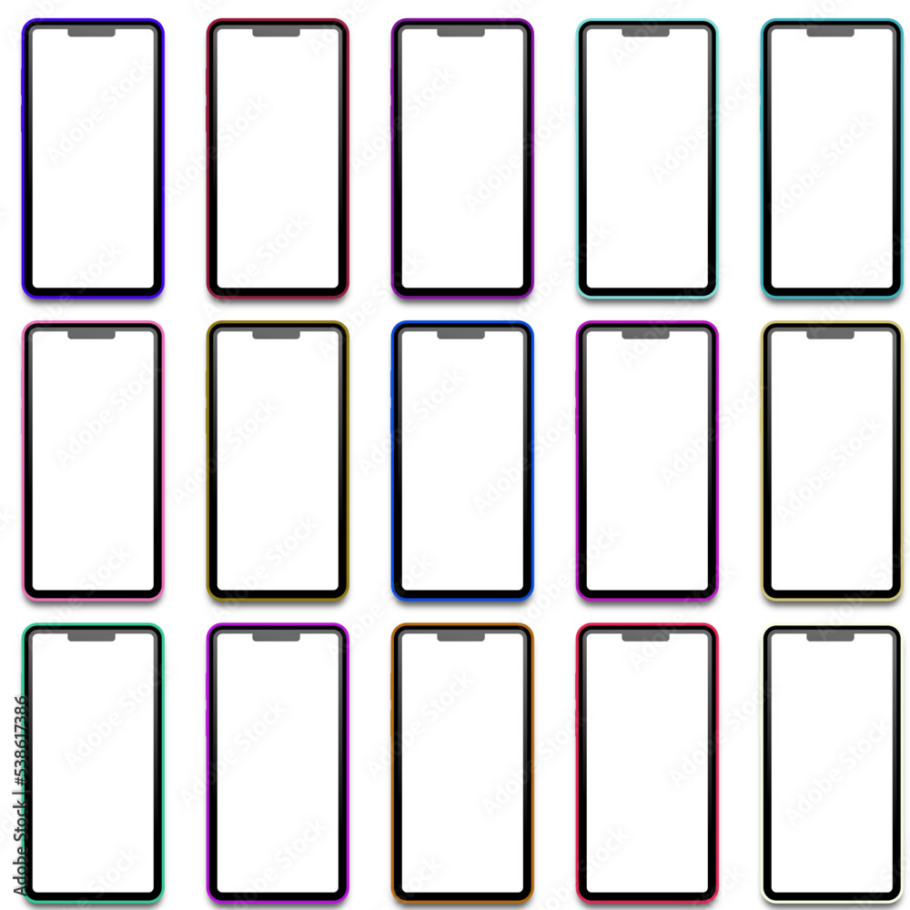set of mobile phones vector art set of mobile phones vector art