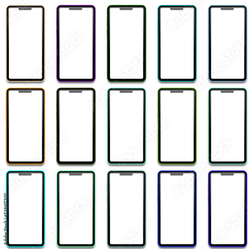 set of mobile phones vector art