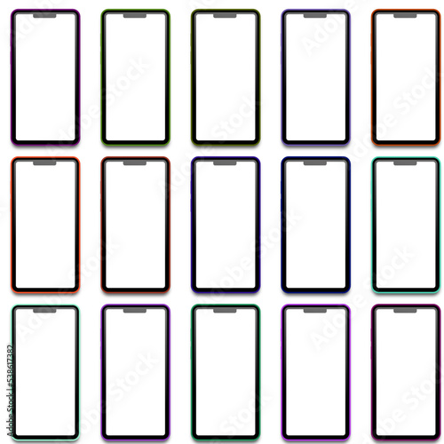 set of mobile phones vector art