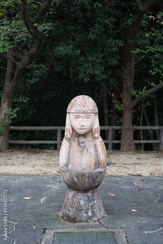 古墳公園に飾られたハニワのオブジェ