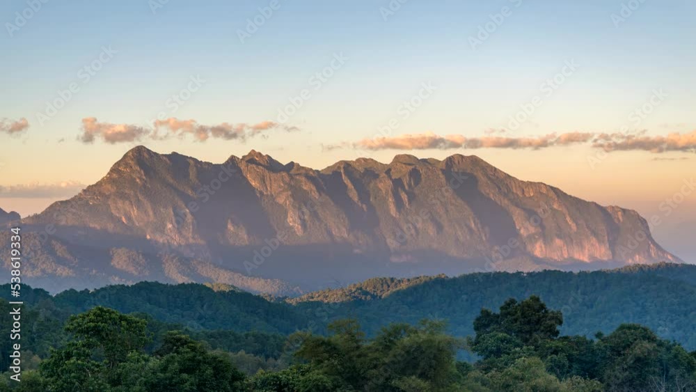 Tropical forest nature landscape view with mountain range at Doi Chiang Dao, Chiang Mai Thailand