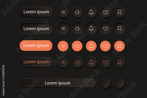 Neumorphism Botton Soft UI Design 