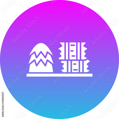 Hay Bale Gradient Circle Glyph Inverted Icon