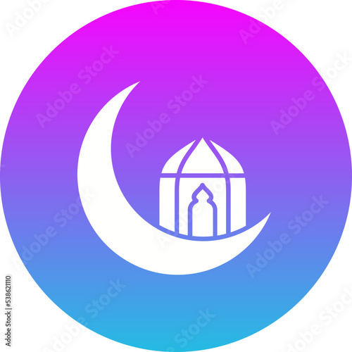 Moon Gradient Circle Glyph Inverted Icon