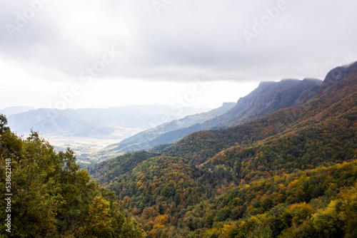 Autumn sunrise in Puigsacalm peak  La Garrotxa  Girona  Spain