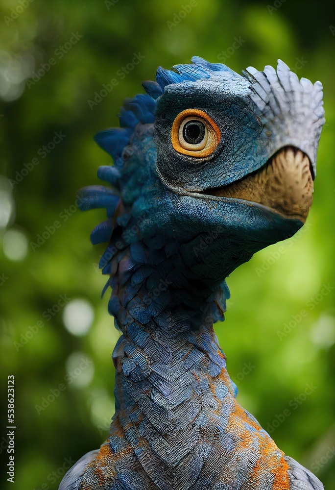 portrait of a beautiful feathered theropod dinosaur portrait of a beautiful feathered theropod dinosaur