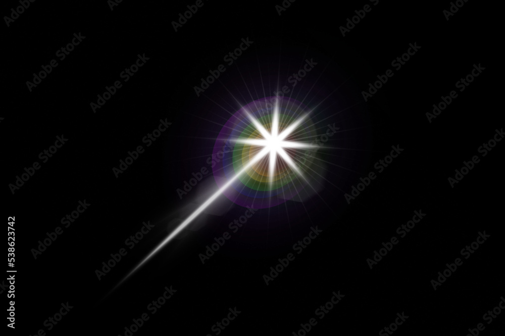Realistic lens flare lights effect on black background Realistic lens flare lights effect on black background
