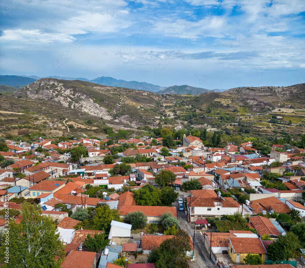 Aerial View of a Mediterranean Village