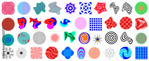 Rave psychedelic acid trippy stickers. Trippy vibe elements.