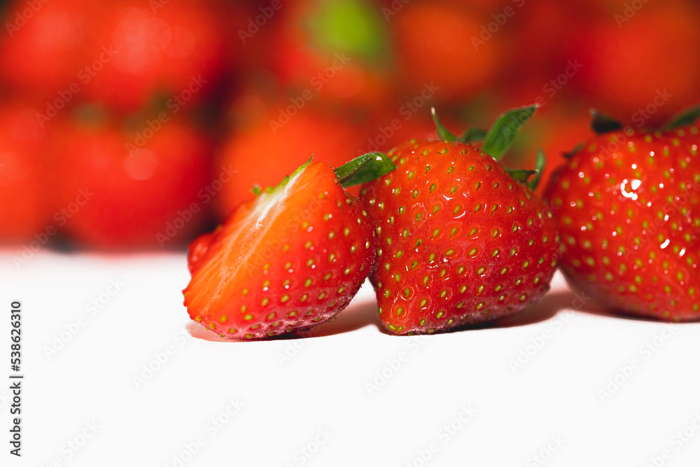 Fresh red beautiful strawberries on white background Fresh red beautiful strawberries on white background