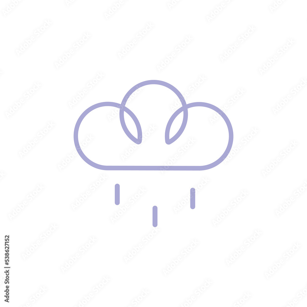 Simple cloud logo. Rainy weather. Company logo symbol.