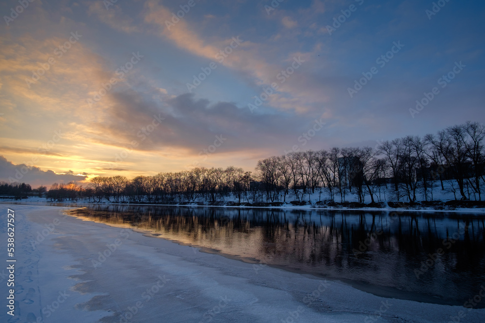 winter evening on the river