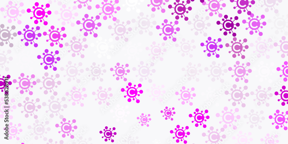 Light Purple, Pink vector template with flu signs. Light Purple, Pink vector template with flu signs.