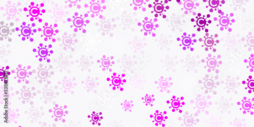 Light Purple, Pink vector template with flu signs.
