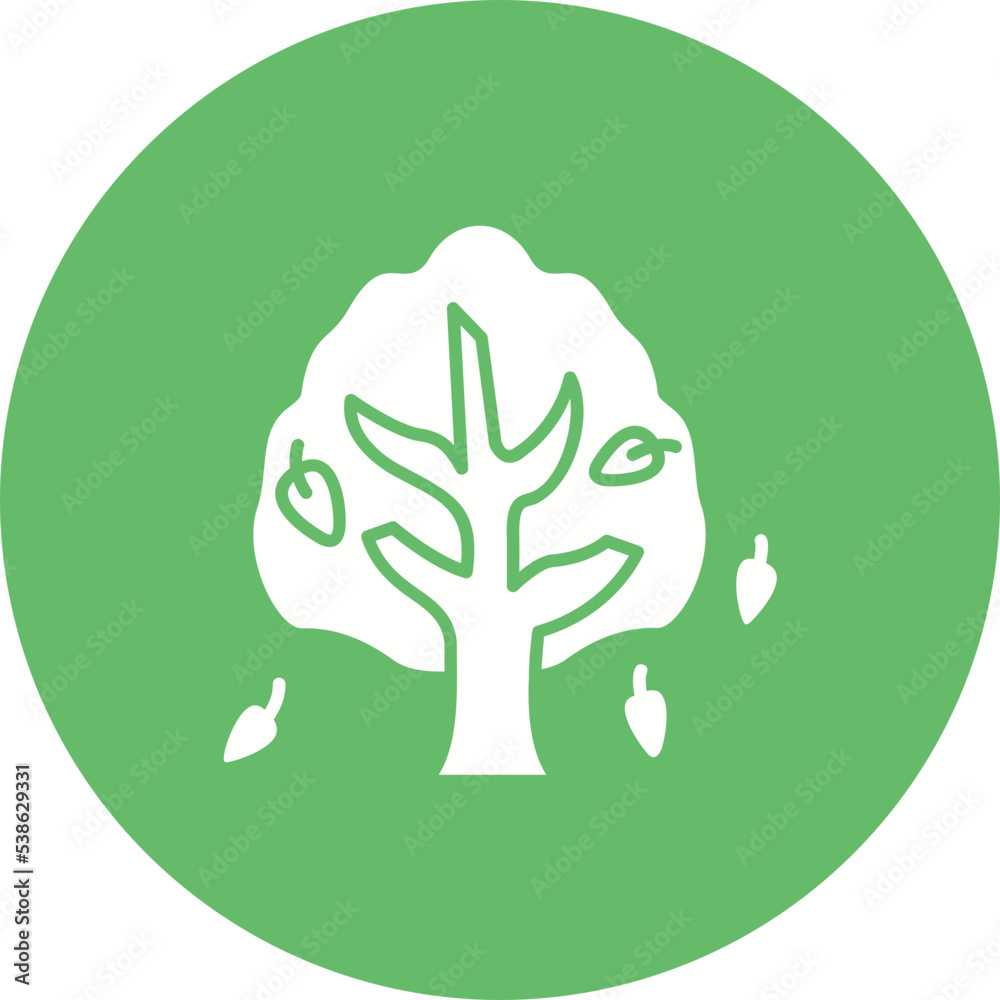 Obraz premium Autumn Tree Multicolor Circle Glyph Inverted Icon