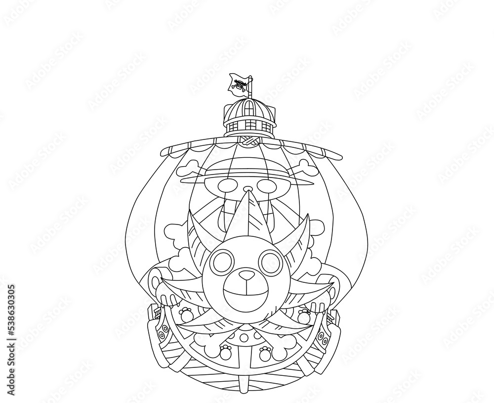 Fototapeta premium Thounsand sunny onepiece outline black