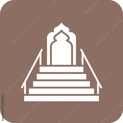 Minbar Multicolor Round Corner Glyph Inverted Icon