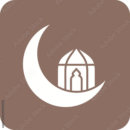 Moon Multicolor Round Corner Glyph Inverted Icon
