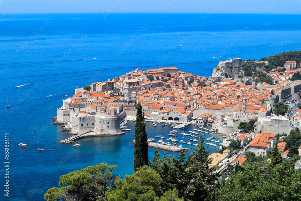 View to the old town of Dubrovnik in Croatia