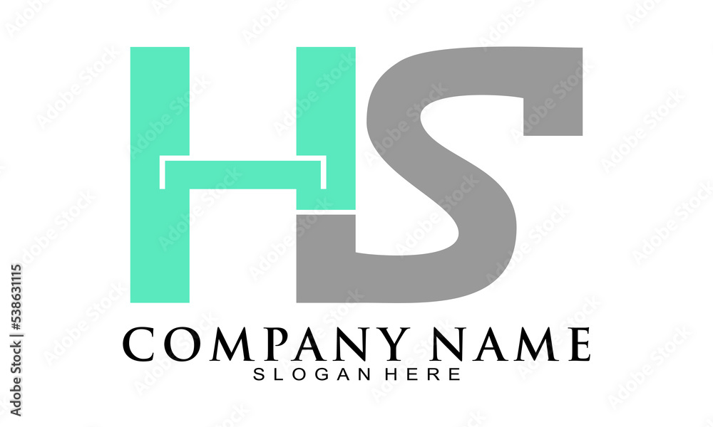 Obraz premium Abstract HS alphabet vector logo